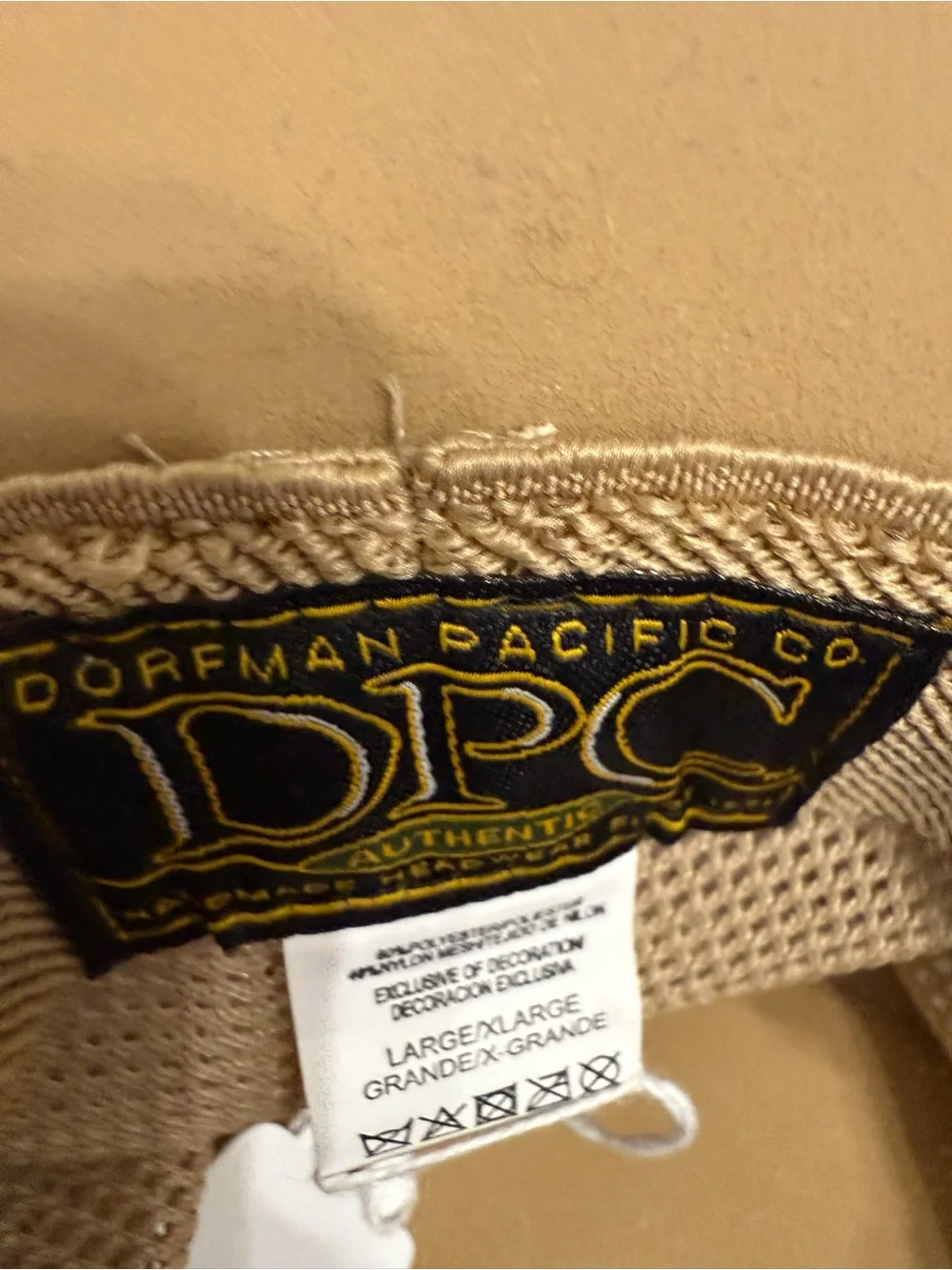 DPC Dorfman Pacific Co Tan Mesh Safari Hat